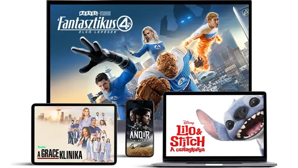 Különböző eszközökön futó filmek és sorozatok: A Grace klinika televízión, A mackó laptopon, A galaxis őrzői tableten,
      Avatar mobiltelefonon.